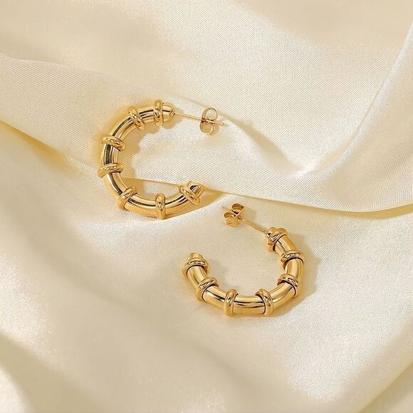 New 14K Chunky Earrings - Picture 6 of 7